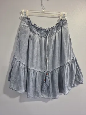 Anthropologie Pilcro Tie Dye preppy summer linen blend Mini Skirt XSmall thumbnail 4