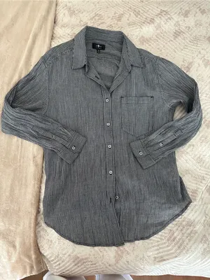 7 For All Mankind Black and White Check Button-Down Shirt thumbnail 1