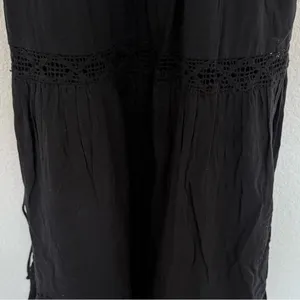 ZARA Black Lace Insert Open Back Strappy Midi Dress Large NEW thumbnail 7