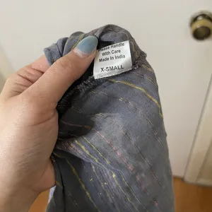 Jen's Pirate Booty blue striped button down shimmer Troubadour Top XS thumbnail 8