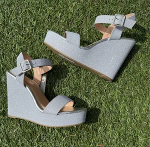 Mudd Silver Crystal Wedges Sz(9) thumbnail 1