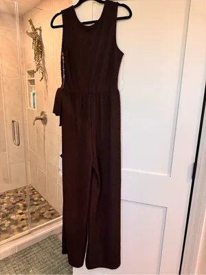 Baltic Born Natasha Chocolate Brown Sleeveless Wrap Jumpsuit thumbnail 8