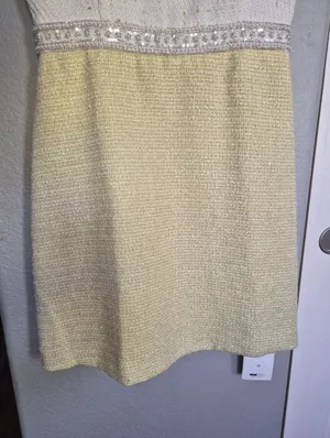 MOTF White And Yellow A-Line Skirt Dress thumbnail 9