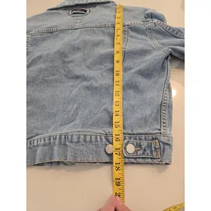 Tommy Hilfiger Tommy Jeans M Cropped Denim Trucker Y2K Jacket Womens Light Wash Blue Jean thumbnail 9