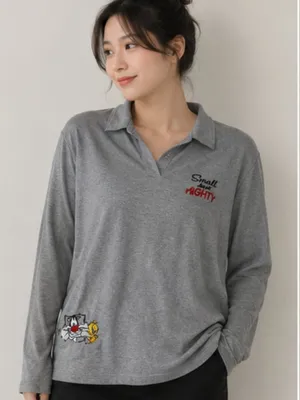 Looney tunes tee large 3/4 sleeve collar thumbnail 1