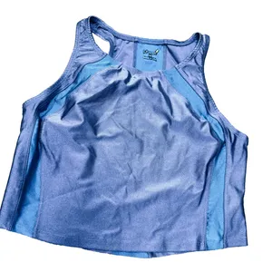 Pheel Athleta Vintage Yoga Tank Top Y2K USA Colorblock Purple Blue Active crop M thumbnail 1