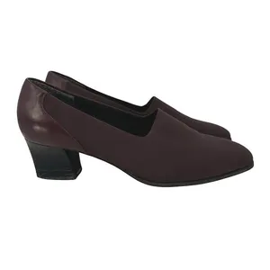 Vintage Naturalizer Jeannie Pumps Women 7.5 M Burgundy Fabric 2" Block Heel thumbnail 6