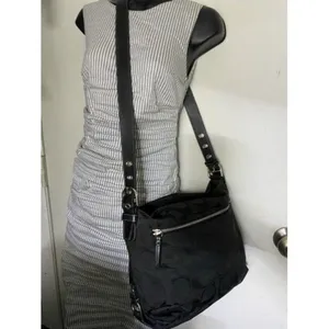 Coach Medium Tote Msrp Black Gray Jacquard Fabric thumbnail 9