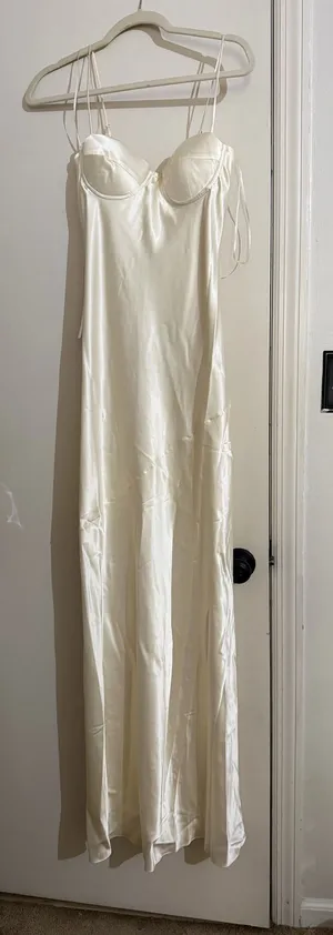 BOA Cream silk maxi dress White thumbnail 1
