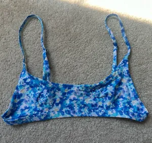 Bright Swimwear Blue Floral Bralette Bikini Top size small thumbnail 1