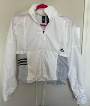 Adidas Blue And White  Wind Breaker thumbnail 1