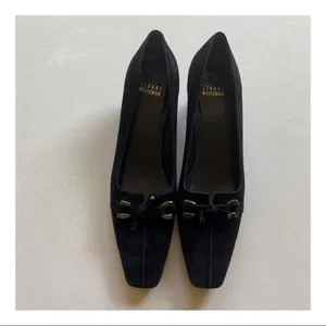 COPY - Stuart Weitzman Perforated Suede Kitten Heels thumbnail 2