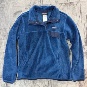 Patagonia Re-Tool Snap-T Pullover Womens Blue Polartec Fleece M thumbnail 1