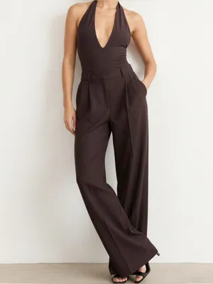 KOOKAÏ Opal Adjustable Wide-Leg Pants, Mahogany, FR34/US2 thumbnail 2