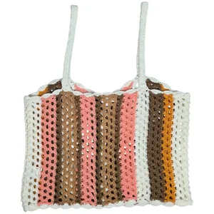 LE LIS COLLECTION Crochet Striped Button Front Crop Top‎ Women Size M thumbnail 2