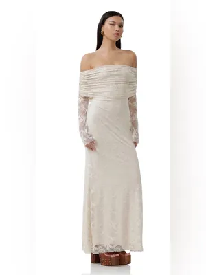 AFRM by Anthropologie Plus,Thelma Lace Ivory Dress,Size 1X,NWT thumbnail 5