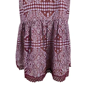 Lulus Sleeveless Cranberry Cream Laced Overlay A-line Fit & Flare Dress S thumbnail 3