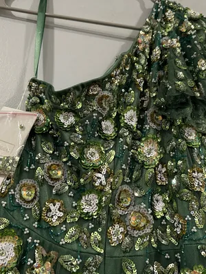 Mac Duggal 6159 Green One Shoulder Embellished A Line Gown sz 4 thumbnail 8