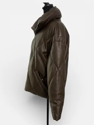 Abercrombie & Fitch Oversized Vegan Leather Diamond Puffer Sz M thumbnail 6