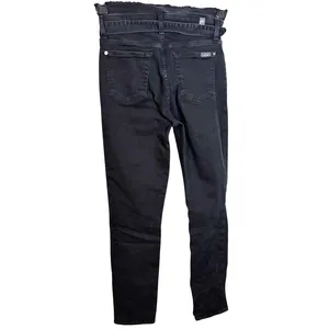 7 For All Mankind Black Raw Waist Belted Stretch Jeans Size 26 thumbnail 10