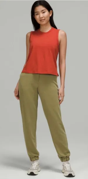 Lululemon Athletica Softstreme Relaxed High Rise Bronze Green Jogger Pants Sz 6 thumbnail 1