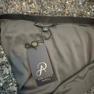 Adrianna Papell Women’s Medium Gray Silver Sequin Lined Knee Length Skirt Party thumbnail 6