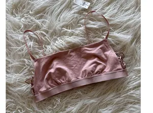 Aerie Real Good Strappy Side Lace Up Bralette Pink Size Medium thumbnail 2