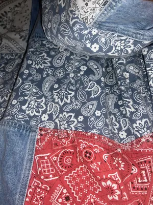 Anthropologie Faria Patchwork Denim Trucker Jacket thumbnail 10