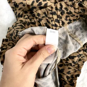 Aerie Tan Leopard Print Camp Paper Waist Lyocell Pull-on Summer Beach Shorts S thumbnail 5