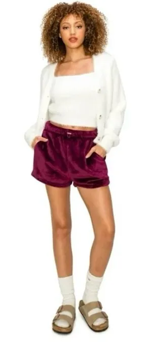 Angel Kiss Sherpa Loungewear Shorts Purple NWT Large thumbnail 1