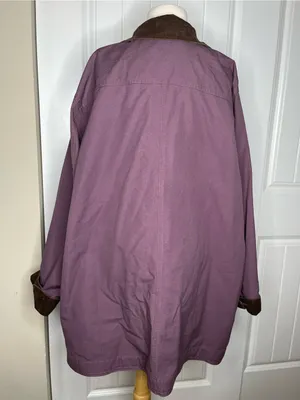 LL Bean Field Coat Barn Coat Womens Plus 3X Chore Jacket Purple Flannel Lined thumbnail 3