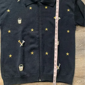 Vintage Studz Collection Black Sweater with Gold Golf Accents S thumbnail 6