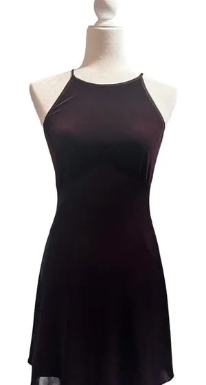 Y2K STEPPIN OUT Whimsigoth Fairy Grunge Burgundy Halter Dress in Sz 3/4 thumbnail 1