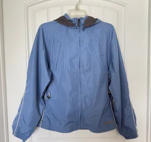 Reebok Large Blue Full Zip‎ Hooded Gorpcore Y2K Windbreaker Jacket Granola Girl thumbnail 1