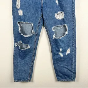 FOREVER 21 High‎ Rise Distressed Straight Leg Jeans 30 thumbnail 3