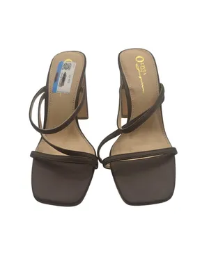Olivia Ferguson Size 5.5 Strappy Brown Square-Toe High Heel Sandals Womens thumbnail 7