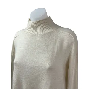 Banana Republic Women's Beige Long Sleeve Turtleneck Knit Sweater Top Size M thumbnail 2