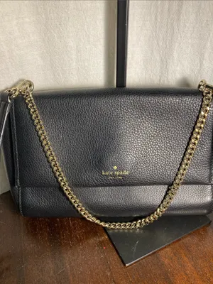 kate spade Black Pebbled Leather Crossbody with Gold Chain Leila SHOULDERBAG thumbnail 2