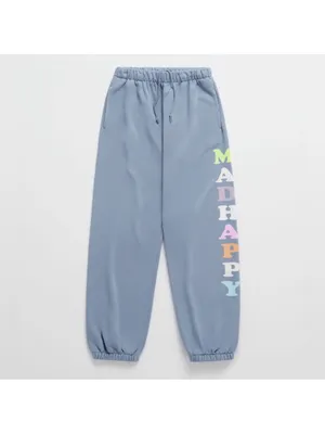 Madhappy Pastels French Terry Cotton Sweatpants Joggers High Rise Frost Blue L thumbnail 2
