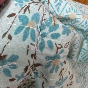 Handmade Reversible Paisley Boho Patchwork Button Top Short Sleeve Medium Fit Red thumbnail 7
