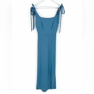 Birdy Grey Alex Crepe‎ Twilight Blue Tie Strap Maxi Dress Extra Small thumbnail 2