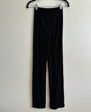 SKIMS Black Ribbed Soft Knit Wide-Leg Pants XXS thumbnail 3