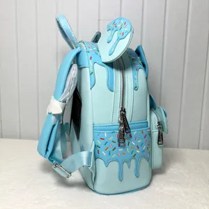 Loungefly Disney Minnie Mouse Lollipop Blue Sprinkle Ears ‎ Backpack - New thumbnail 4