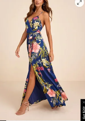 Beautiful Lulus Satin Maxi Dress thumbnail 1