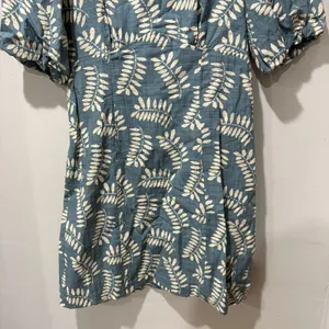Parker Cammie Blue Tropical Puff Short Sleeve Mini‎ Dress Women's Size 10 Mini thumbnail 6