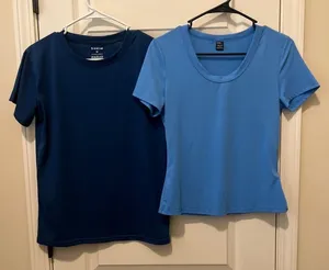 SHEIN Navy and Light Blue Short Sleeve Tees thumbnail 1