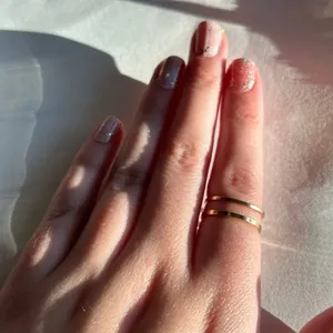 3/$20 Classic Gold Tone Double Stacked Thin Open Ring Size 6/7 Yellow thumbnail 2