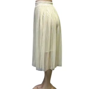 Source Unknown Cream Elastic Waist Pull On Ballet Core Tulle Lined Skirt Womens Large thumbnail 2