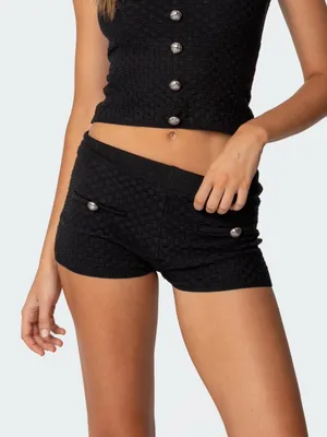 Edikted — Black Knit Women’s Shorts thumbnail 1