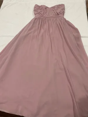 Alfred Angelo Blush Pink Strapless Chiffon Dress thumbnail 2